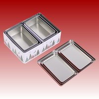 Boîte en fer blanc rectangulaire personnalisée, alimentaire, pour emballage de Noël, gâteaux, chocolats, cadeaux, bonbons, biscuits, multifonctionnelle