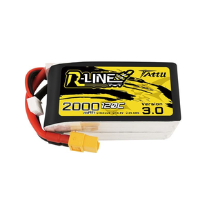 แบตเตอรี่ Tattu R-Line รุ่น 3.0 ความจุ 2000mAh 14.8V 120C 4S Lipo สำหรับโดรนแข่ง FPV - ขั้วต่อ XT60 - Product Image 1