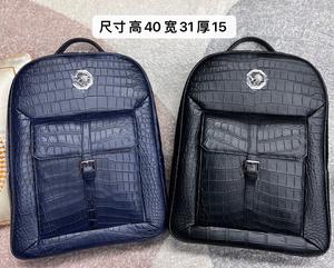 Mochila de hombre de cuero genuino de cocodrilo, para viajes de ocio, viajes de negocios, portátil, admite personalización de muestras - Product Image 6