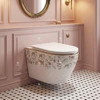 Nouvelle toilette murale sans bride couleur or, sanitaires turcs, cuvette WC suspendue avec réservoir d'eau dissimulé