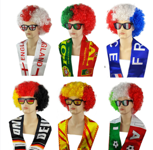 Peluca de Colores de la Bandera Italiana Personalizada con Pañuelo y Gafas para Celebraciones, Eventos, Decoración y Disfraces Nacionales - Product Image 2