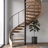 Escalier en colimaçon compact Anewson pour grenier, sous-sol, petit espace, structure métallique durable, montage facile, système d'escalier en spirale