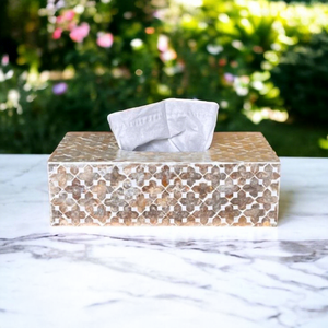 ที่ใส่กระดาษทิชชูและกล่องใส่ของตกแต่งบ้านสุดหรู ทำมือ ฝังลายกระดูก  รักษ์โลก ระดับพรีเมียม เหมาะสำหรับร้านค้าปลีก Tradebyd - Product Image 1