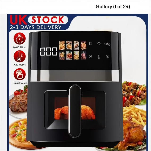 2025 New Intelligent Visual Oil-Free Electric Air Fryer 5L-6L Touch Control App-Controlled Automatic Power-Off Household Potato