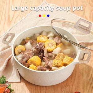 <span class=keywords><strong>Die</strong></span> Cast đồ nấu nướng không dính đồ nấu nướng đá Granite trắng cảm ứng Nhà Bếp Bộ 10 cái đá cẩm thạch nấu ăn đặt chiên nồi và chảo - Product Image 6