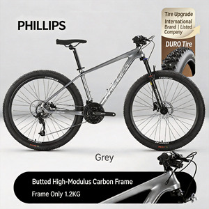 Vélo de montagne en fibre de carbone pour hommes et femmes adultes, avec transmission Shimano et amortissement pour le tout-terrain et les trajets quotidiens - Product Image 4