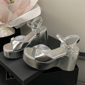 Sandalias de mujer con boca de pez, nuevas, de verano, para boda, zapatos de moda para novia, de punta cerrada, de punta abierta, de plataforma, de malla, de primavera - Product Image 4