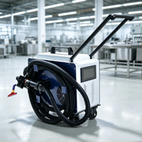 Nettoyeur de rouille au laser à fibre pulsée mini portable, type chariot, machine de nettoyage au laser pour le détartrage des pièces automobiles