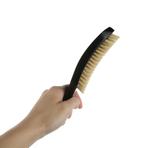 Oval Boar Bristle Hairbrush Solid Wood Paddle <b>Brush</b> For Hair And Beard <b>Smoothing</b> Comb Large Curved Design - Product Image 4