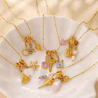 Colliers en acier inoxydable F410 avec pendentifs pour la vie quotidienne estivale, ornés de breloques ours en peluche, montgolfière, étoile de mer et cœur