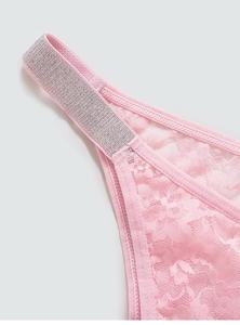 Custom Printed Women's High Cut High-Rise Everyday Plus Size Cotton Anti-Bacterial Seamless <strong>Waist</strong> Lace Thong <strong>Underwear</strong> - Product Image 2