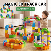Circuit de Voiture Magique à Assembler Soi-même, Blocs de Construction Multi-Formes, Jouets Éducatifs STEM pour Enfants, Train Électronique sur Rail, Ensembles de Cubes en Plastique