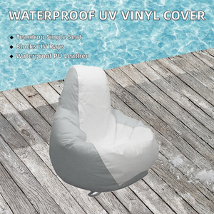Housse de pouf moderne en cuir PU de qualité marine, résistante à l'eau et aux UV, confortable et en forme de larme pour l'extérieur - Product Image 2