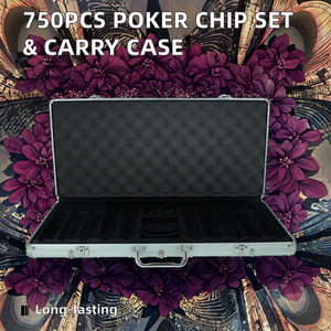 ערכת פוקר 750 צ'יפים ריקים, מארז נשיאה ידני, דגם KL-750ALBOX, אביזרי קזינו מאלומיניום עמיד של Bluetown, ציוד לטקסס הולדם - Product Image 2