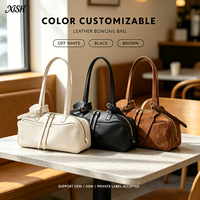 Sac bowling XISHANG en cuir de vachette pour femme, grande capacité, sac à bandoulière, style Boston, sac sous le bras, décontracté et tendance, vente en gros