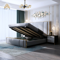 Ensemble de meubles de chambre à coucher italien de luxe, lit double de taille king, design moderne, dernier modèle, ensemble de meubles de designer européen, lit en cuir moderne