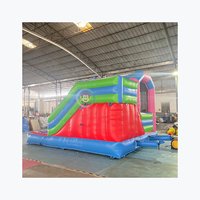 Château gonflable d'été avec toboggan et piscine, combo commercial pour enfants