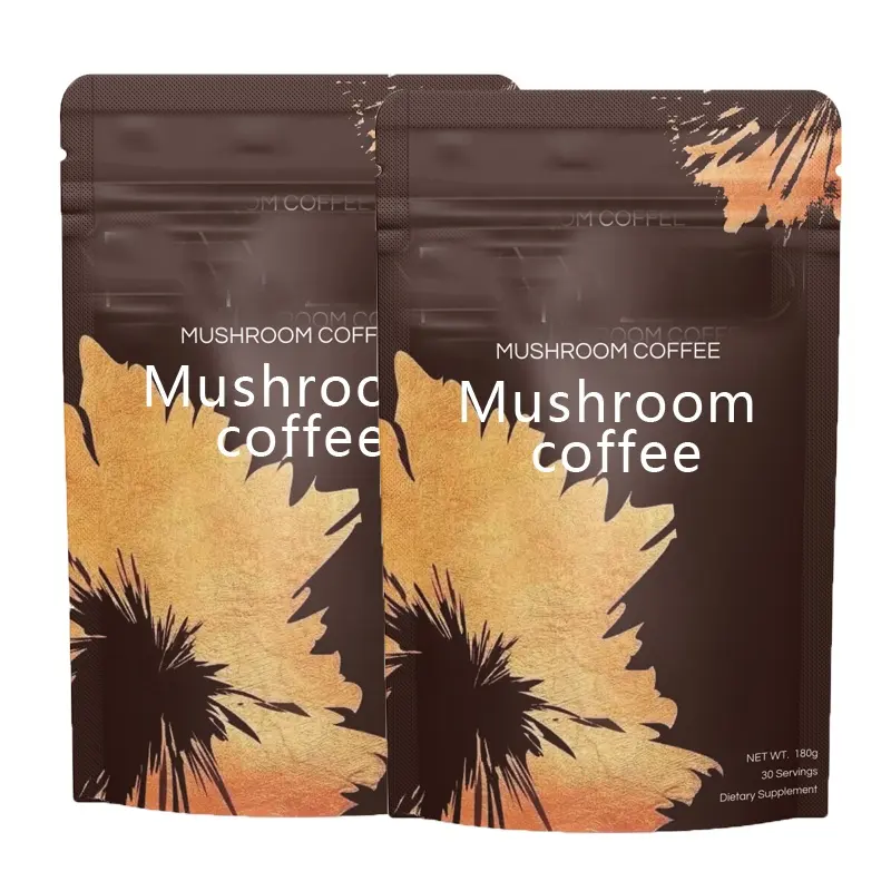 OEM özel etiket sağlıklı bitkisel siyah anında mantar lezzetli matcha kahve Detoxifies vücut özü tozu