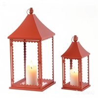 Ensemble de 2 lanternes extérieures en métal faites à la main de style européen Mariage personnalisé en fer pour la cour de l'hôtel et le jardin pour Noël