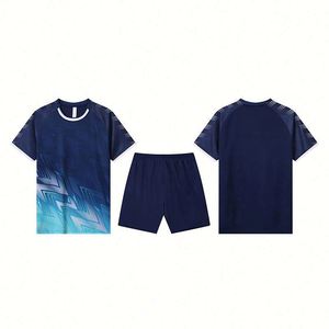 Uniformes de Fútbol Azules de Talla Grande, Camisetas de Fútbol Transpirables de Secado Rápido, 100% Poliéster, Ropa Deportiva - Product Image 1