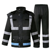 Uniforme de Patrulla de Tráfico Personalizado, Ropa de Trabajo de Alta Visibilidad Reflectante, Impermeable, Chaqueta y Pantalón de Trabajo Nocturno de Poliéster