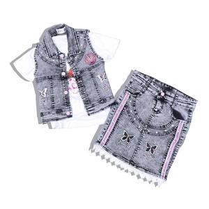 2022 High Quality Children Clothes <b>Girls</b> Kids Denim <b>Skirts</b> Children Clothes Set Summer - Product Image 1