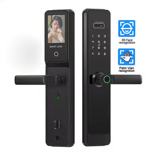 アルミ製木製指紋 & TuyaアプリセキュリティクラウドデータストレージオプションVien認識3DスマートドアロックWiFiカメラ付き - Product Image 4