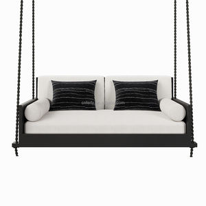 Muebles de exterior para todo tipo de clima, sofá oscilante de aluminio con marco moderno, cuerda colgante, venta directa de fábrica - Product Image 2