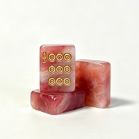 Jeu de Mahjong américain de luxe en résine imitation jade, gravure personnalisable et remplissage d'encre