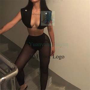 Versand Mesh Long Jumps uits Hose Schwarz One Piece Durchsichtige Jumps uit Frauen - Product Image 4