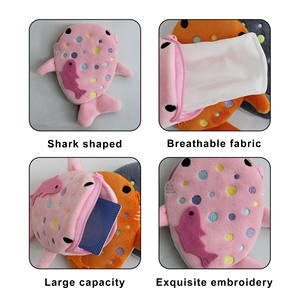 Monedero de Peluche de Tiburón con Cola Torcida, Relleno de Algodón PP, Llavero Único, Almacenamiento para Lápiz Labial y Auriculares, Diseño de Vida Marina, Venta Caliente - Product Image 4