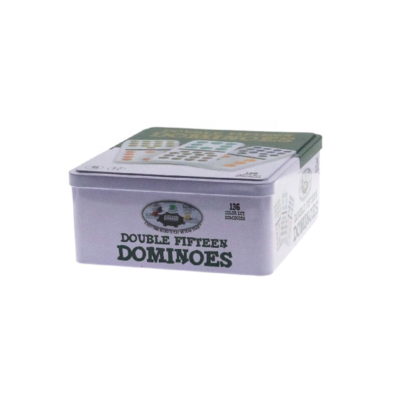 Double fifteen Dominoes with tin Case by factory (Set of 28)