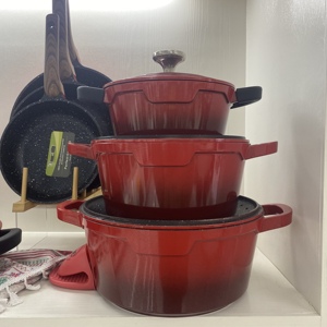 Nouvelle conception – Batteries de cuisine en aluminium antiadhésives avec revêtement marbré, non toxiques, casseroles et faitouts antiadhésifs de qualité supérieure - Product Image 2