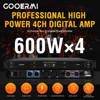 Amplificador de Potencia Digital Clase D M4300A de 4 Canales, 400W a 8Ω, Montaje en Rack 1U, Amplificador de Audio Económico para Altavoces de DJ de 12 Pulgadas