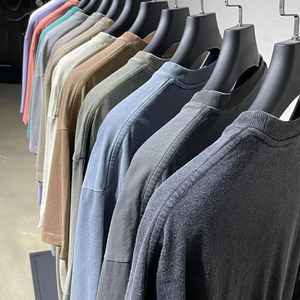 เสื้อยืดสตรีทแวร์สไตล์วินเทจสีขาวฟอกทรงโอเวอร์ไซส์ไซส์ใหญ่พิเศษแขนสั้นแบบสั่งทำ - Product Image 2