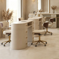 Ensemble table et chaise de manucure Turri au design moderne, mobilier de salon de manucure, équipement de aspiration en métal pour les clients