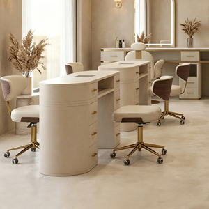 Juego de Mesa y Silla de Manicura de Diseño Moderno Personalizado <span class=keywords><strong>Turri</strong></span>, Muebles de Salón de Uñas, Equipo de Vacío Metálico para Clientes - Product Image 1