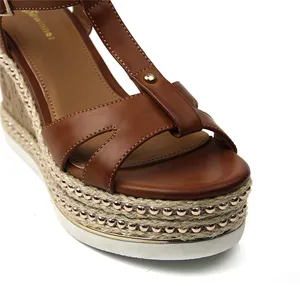 Sandálias femininas casuais de couro, sapatos com tiras, lisos, confortáveis, para mulheres