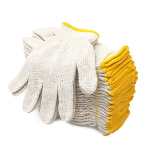 Guantes blancos de algodón directos de fábrica Guantes de mano de construcción Guantes de trabajo de seguridad para la industria - Product Image 1