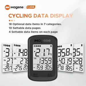 <span class=keywords><strong>Magene</strong></span> C206 Ordenador de Bicicleta Inalámbrico GPS Velocímetro/Cuentakilómetros con Pantalla LCD ANT + Velocímetro de Bicicleta para Montar en Bicicleta - Product Image 2