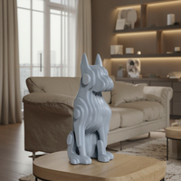 Statue de chien en résine, décoration intérieure moderne, sculpture de table durable