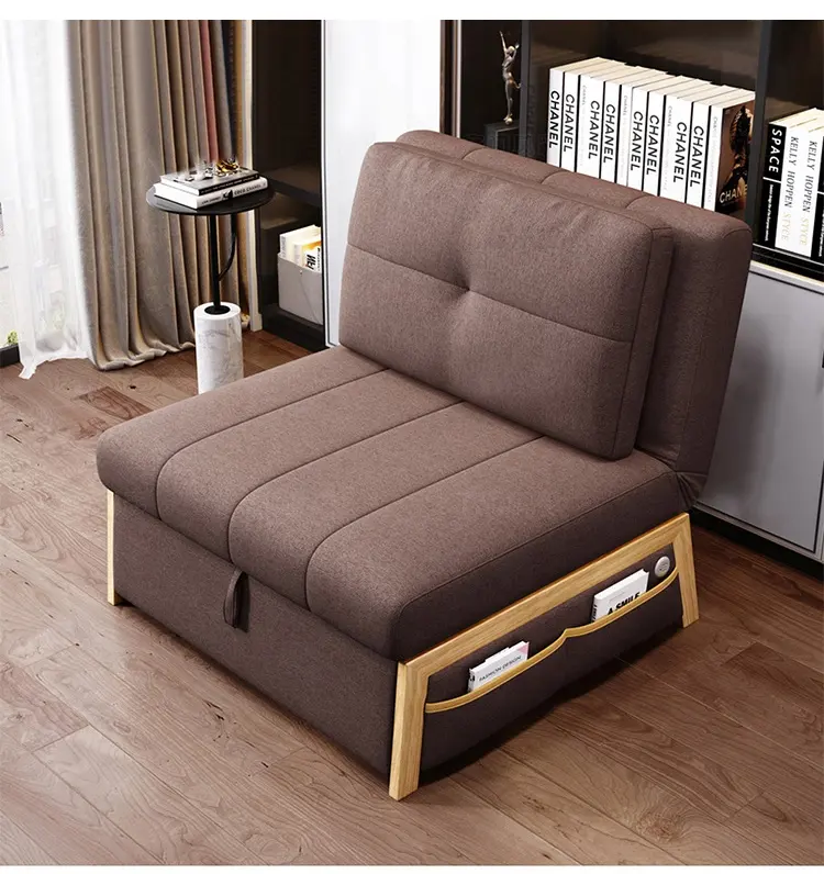 सिंगल सोफा बिस्तर Foldable फर्नीचर सोफे कामा कपड़े कमरे में रहने वाले सोफे सह बिस्तर चमड़े