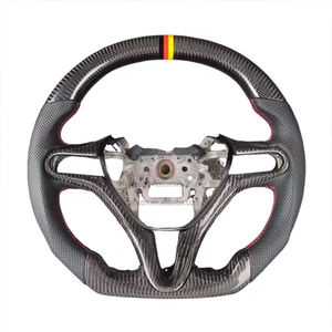 พวงมาลัยคาร์บอนไฟเบอร์ลายระเบิดสำหรับฮอนด้าพอดีกับพวงมาลัยรถยนต์หนังแบบเจาะรูสินค้าใหม่ - Product Image 1