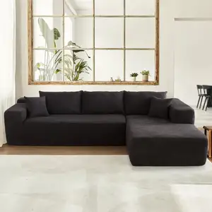 Hot bán l-hình dạng chần vải góc sofa Set Bao bì nhỏ nén khách sạn căn hộ biệt thự phòng khách