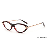 Montures de lunettes œil-de-chat confortables et durables pour femmes, en acétate et métal, lunettes de vue tendance