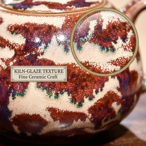 Tetera Artesanal de Cerámica Jun con Esmalte Dunhuang, Tetera China para Té <span class=keywords><strong>Kung</strong></span> <span class=keywords><strong>Fu</strong></span> - Product Image 6