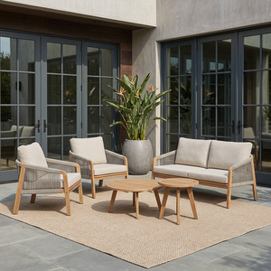 Luxury Contemporary <b>Foldable</b> Acacia Wood Eco-friendly Teak Wood Frame <b>Outdoor</b> Furniture Set Garden Sofa Dining <b>Table</b> Chair for - Product Image 4