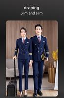 Uniformes de pilote et de personnel d'aviation sur mesure de haute qualité pour hommes et femmes, ensemble deux pièces à double boutonnage