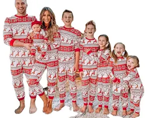 Dropshipping Western New Arrival invierno Navidad pijamas verdes para mand y conjunto de mujer Conjunto de ropa de dormir para mujer Christ-Family-3