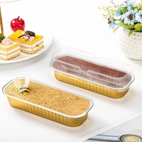 Barquette rectangulaire jetable en aluminium de 200 ml pour pain, conteneur en aluminium coloré, inclut une tasse en aluminium de qualité alimentaire PET